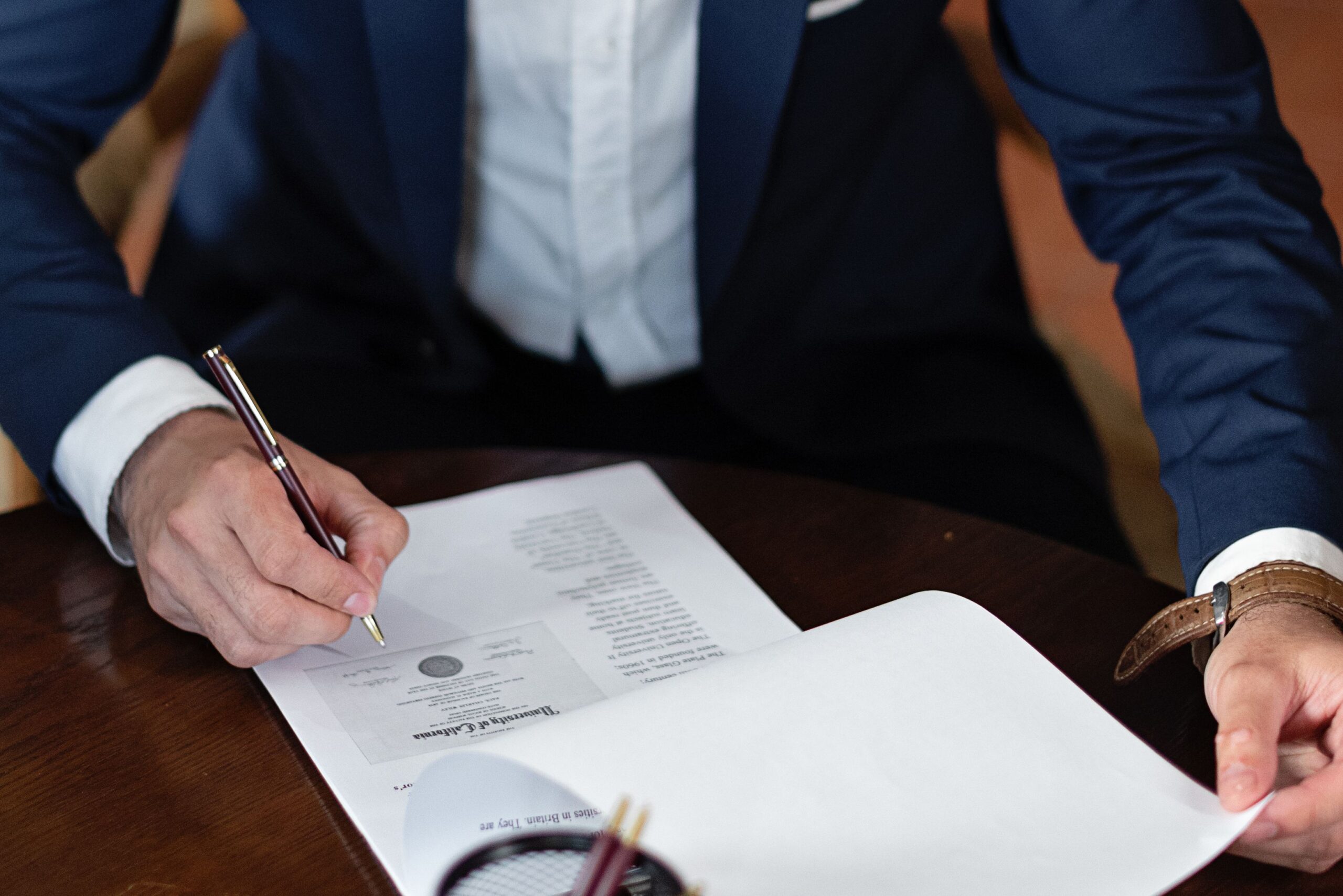 Person signing estate documents